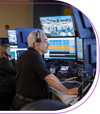 Children's Mercy staff in front of multiple screens as they work in the Patient Progression Hub.