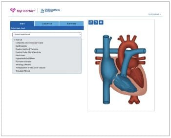 A screenshot showing the MyHeartArt website.