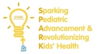 A lightbulb image with the words Sparking Pediatric Advancement & Revolutionizing Kids' Health