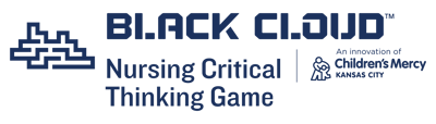 logo that states: Black cloud Nursing Critical Thinking Game. An innovation of Children's Mercy Kansas City 