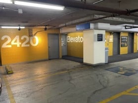 crown center 2420 building entrance from inside parking garage 