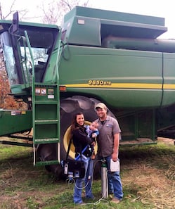 Kaydee and her family stand at the family's ranch